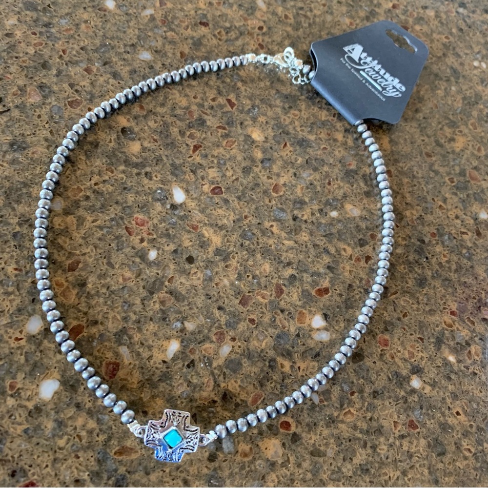 Montana Silversmiths Silver Necklace with Turquoise Accent